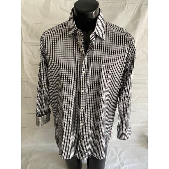 English Laundry Shirt Men's 17x32/33 Long Sleeve Button Up Flip Cuff - Picture 1 of 9